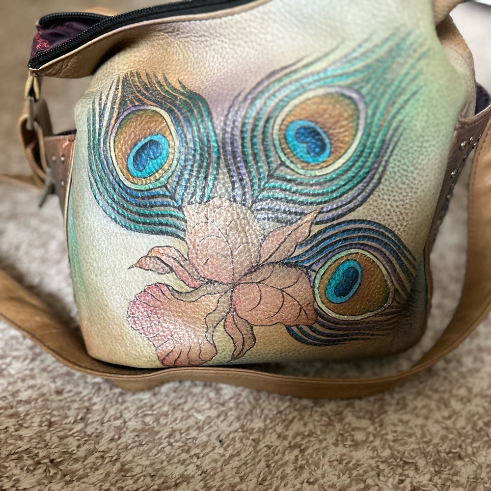Anuschka Leather Peacock Hobo